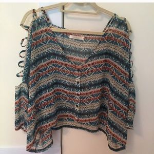 LF blue pattern top